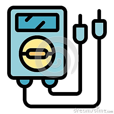 Engineer factory multimeter icon vector flat Vector Illustration