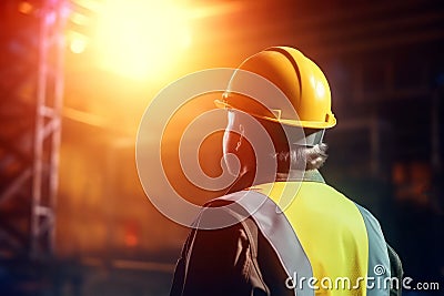 Engineer helmet. Generate Ai Stock Photo