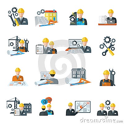 Engineer icon flat Vector Illustration