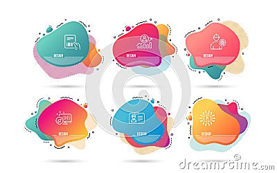 Engineer, Identification card and Career ladder icons. Parcel invoice sign. Vector Vector Illustration