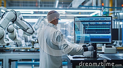 Engineer Monitoring Robotic Automation AIG41 Stock Photo