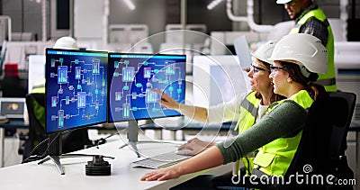 Engineer Operators Using Scada System Stock Photo