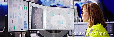 Engineer Operators Using Scada System Stock Photo
