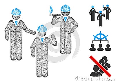 Engineer Persons Discussion Polygonal Web Vector Mesh Illustration Vector Illustration