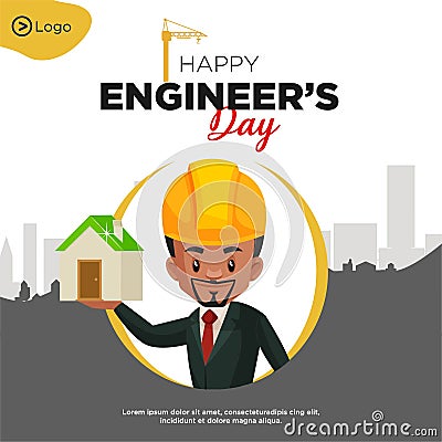 Banner design of happy engineer`s day Vector Illustration