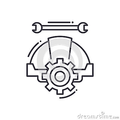 Engineer system icon, linear isolated illustration, thin line vector, web design sign, outline concept symbol with Vector Illustration