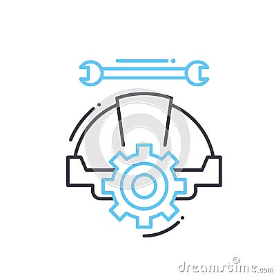 engineer system line icon, outline symbol, vector illustration, concept sign Vector Illustration