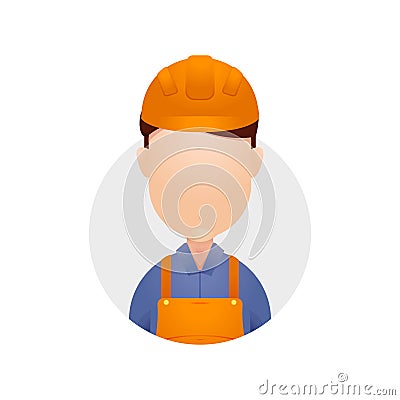 Engineer technician avatar head plain icon illustration Vector Illustration