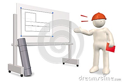 The engineer who explain the drawings Stock Photo