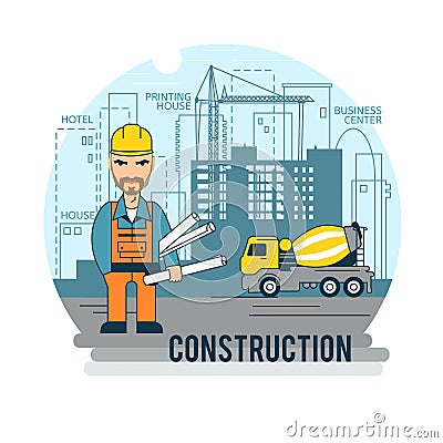 Engineer at work Vector Illustration