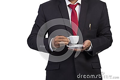 Engineer for workers on white Stock Photo