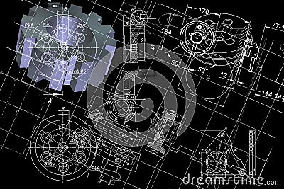 Engineering blueprint Stock Photo