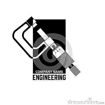 Engineering Company Logo Template. Vector Illustration