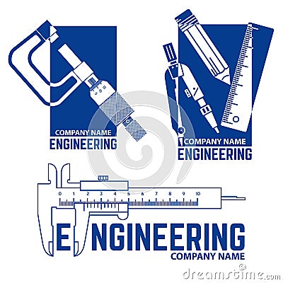 Engineering Company Logo Templates. Vector Illustration