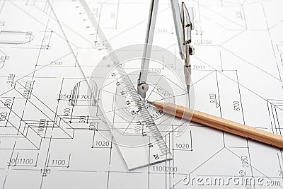 Engineering Design and Drawing Stock Photo