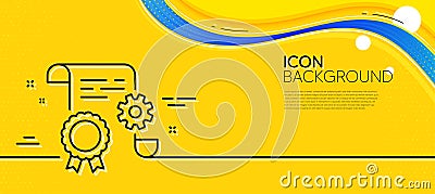 Engineering doc line icon. Technical documentation sign. Minimal line yellow banner. Vector Stock Photo