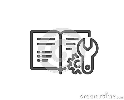 Engineering documentation line icon. Technical instruction sign. Vector Illustration