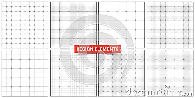 Engineering drawing sheets, vector design elements. Backgrounds for technical drawing Vector Illustration