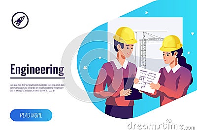 Engineering Flat Background Vector Illustration