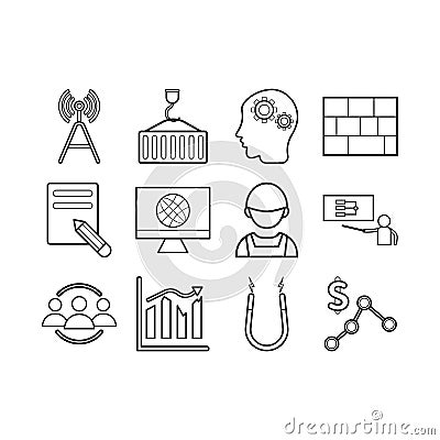 Engineering icon set Stock Photo