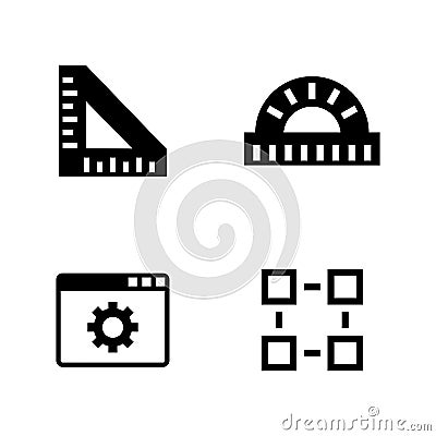 Engineering instruments. Simple Related Vector Icons Vector Illustration