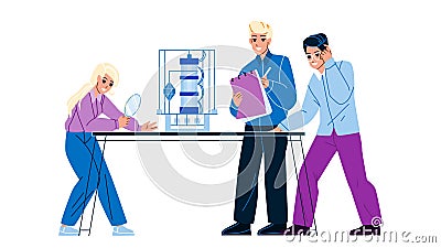 Engineering Laboratory Workers Developing Vector Vector Illustration