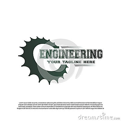 Engineering logo with gear concept. mechanic sign or symbol. technology icon -vector Vector Illustration