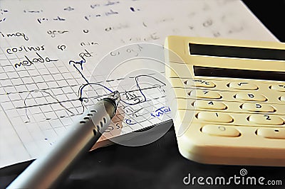 Engineering, maths, office, calculation tools Stock Photo