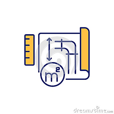 Engineering plan RGB color icon Vector Illustration