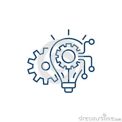 Engineering system line icon concept. Engineering system flat vector symbol, sign, outline illustration. Vector Illustration