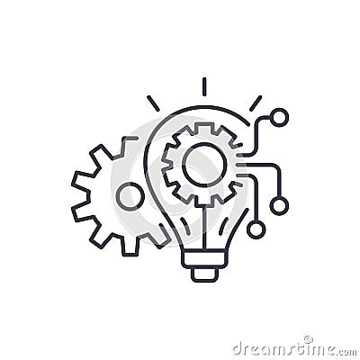 Engineering system line icon concept. Engineering system vector linear illustration, symbol, sign Vector Illustration