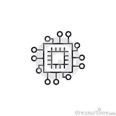 Engineering system linear icon concept. Engineering system line vector sign, symbol, illustration. Vector Illustration