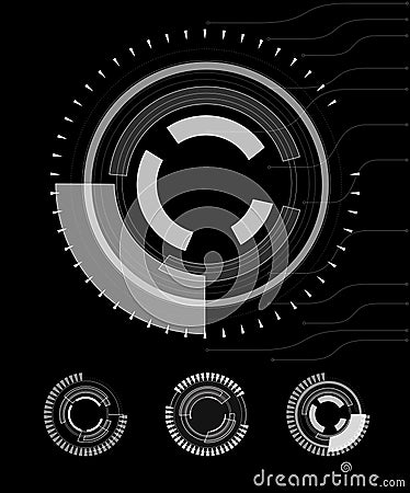 Engineering, tech, futuristic pattern. User interface. GUI. Vector set. Vector Illustration