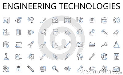 Engineering technologies line icons collection. Diversity, Equality, Injustice, Discrimination, Empathy, Compassion Vector Illustration