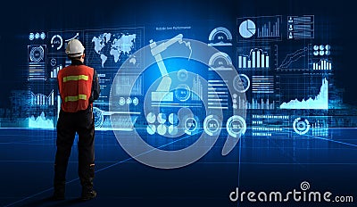 Engineering technology and industry 4.0 smart factory concept Stock Photo