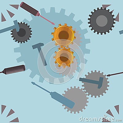 Engineering and tools seamless pattern Vector Illustration