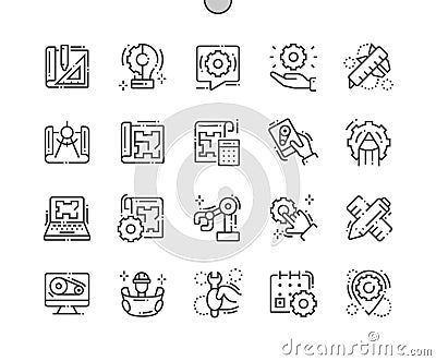 Engineering Well-crafted Pixel Perfect Vector Thin Line Icons 30 2x Grid for Web Graphics and Apps. Vector Illustration