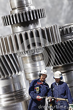 Engineering and workers Stock Photo