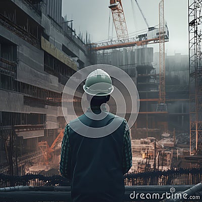 Engineers in Building Design and Construction .generative ai Stock Photo