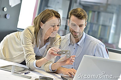 Engineers in industrial sector working at the office Stock Photo