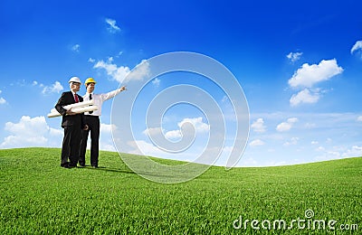 Engineers Planning To Develop The Place Stock Photo