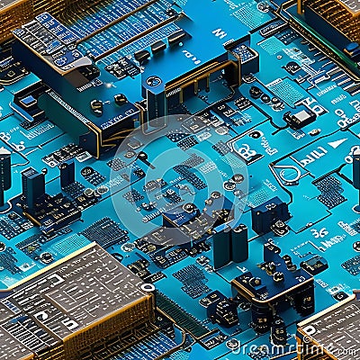 Hyper-Realistic Virtual Simulations for Testing New Circuit Board Technologies Stock Photo