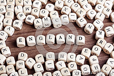 England, country name in letter dices Stock Photo