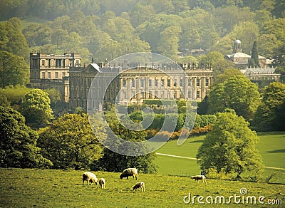 England derbyshire chatsworth house Editorial Stock Photo