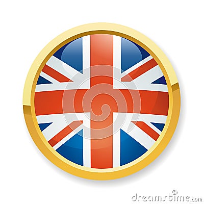 England flag button Cartoon Illustration