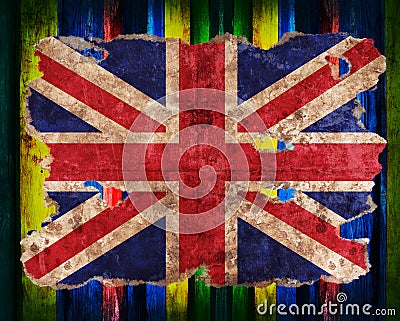 England flag in form of torn vintage paper Stock Photo