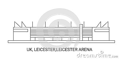 England, Leicester,Leicester Arena travel landmark vector illustration Vector Illustration