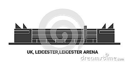 England, Leicester,Leicester Arena travel landmark vector illustration Vector Illustration