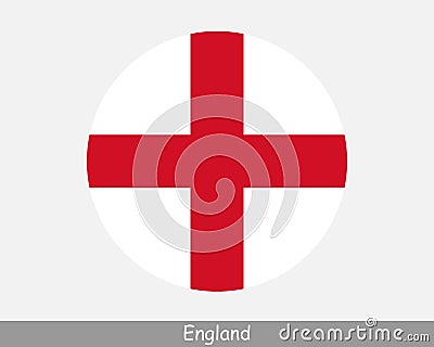 England Round Circle Flag. English Circular Button Banner Icon. United Kingdom Great Britain EPS Vector Vector Illustration