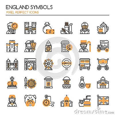 England Symbols Vector Illustration